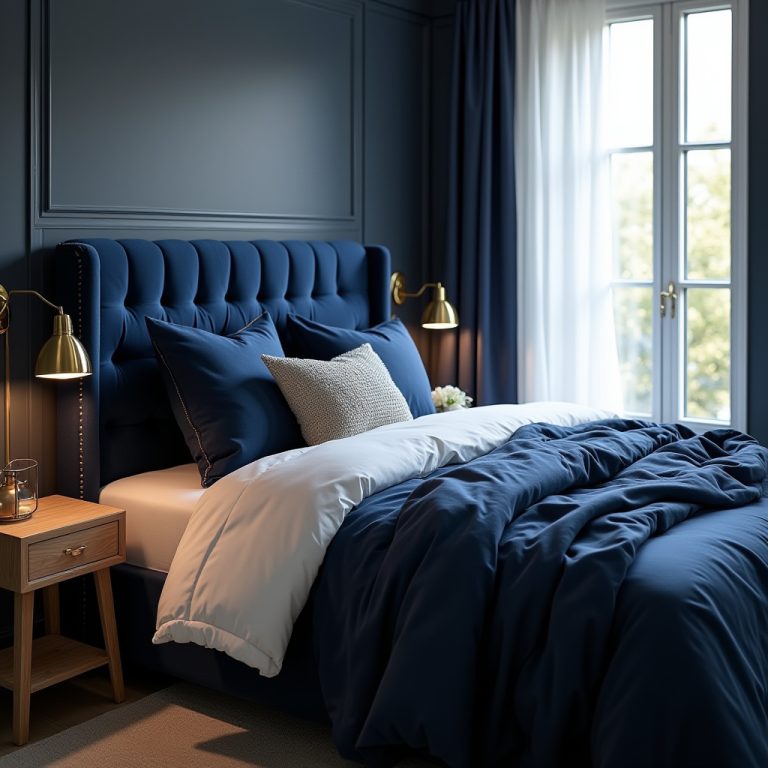 Navy Blue Bedroom Aesthetic 1