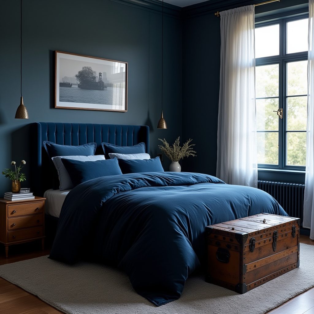 Navy Blue Bedroom Aesthetic 13