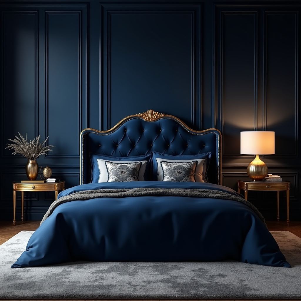 Navy Blue Bedroom Aesthetic 16