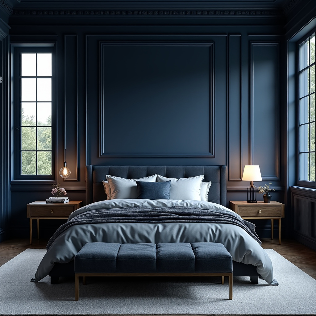 Navy Blue Bedroom Aesthetic 28