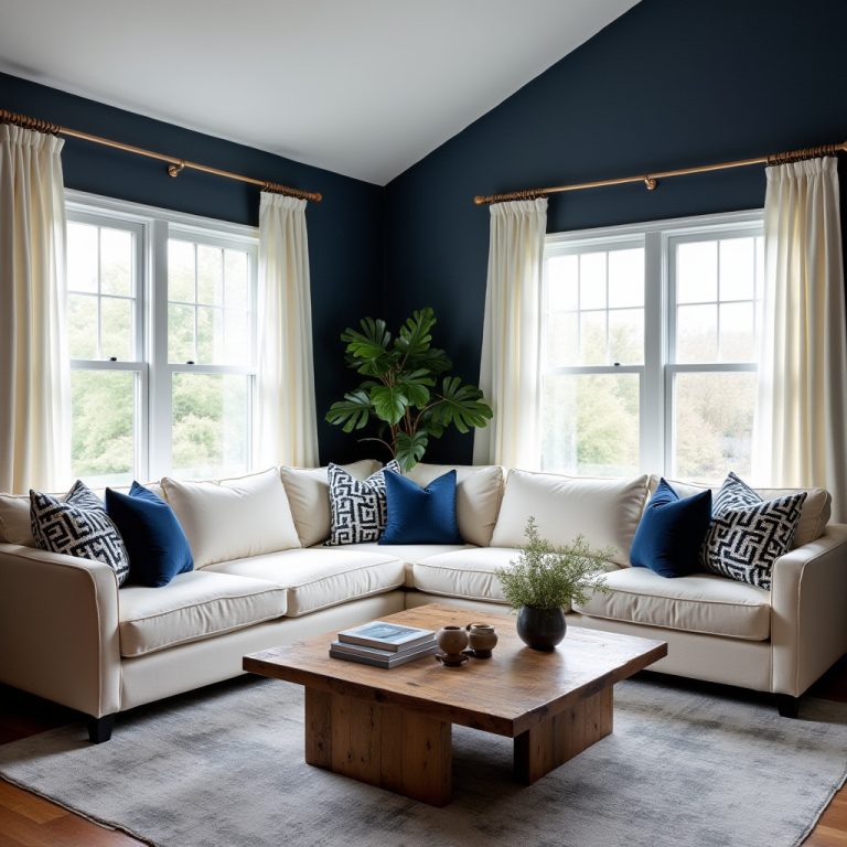 Navy Walls Living Room 1