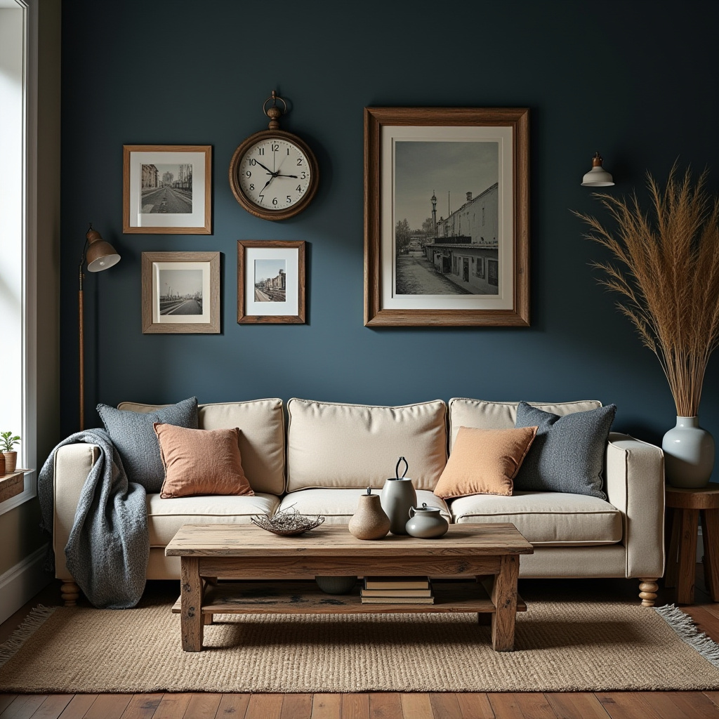 Navy Walls Living Room 10