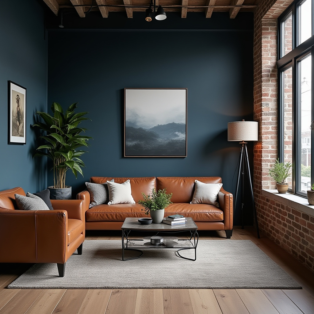 Navy Walls Living Room 15
