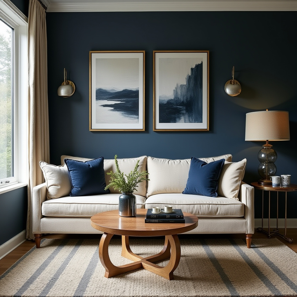 Navy Walls Living Room 16