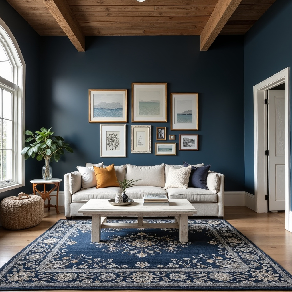 Navy Walls Living Room 2