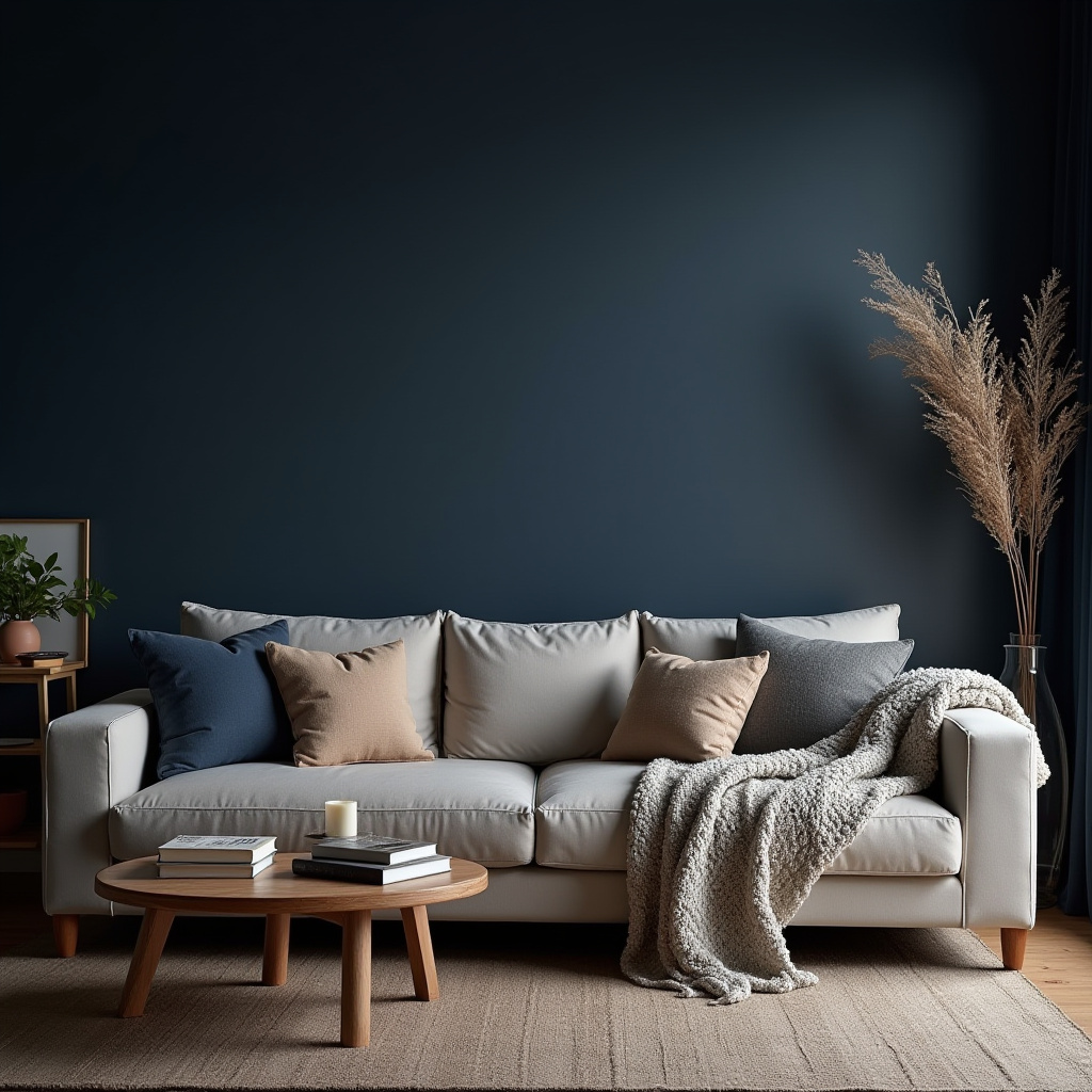 Navy Walls Living Room 22