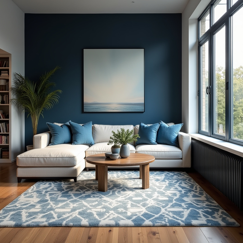 Navy Walls Living Room 25