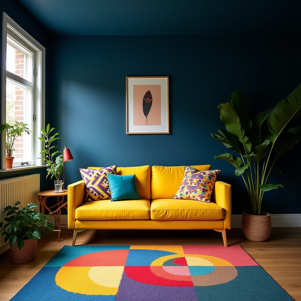 Navy Walls Living Room 28