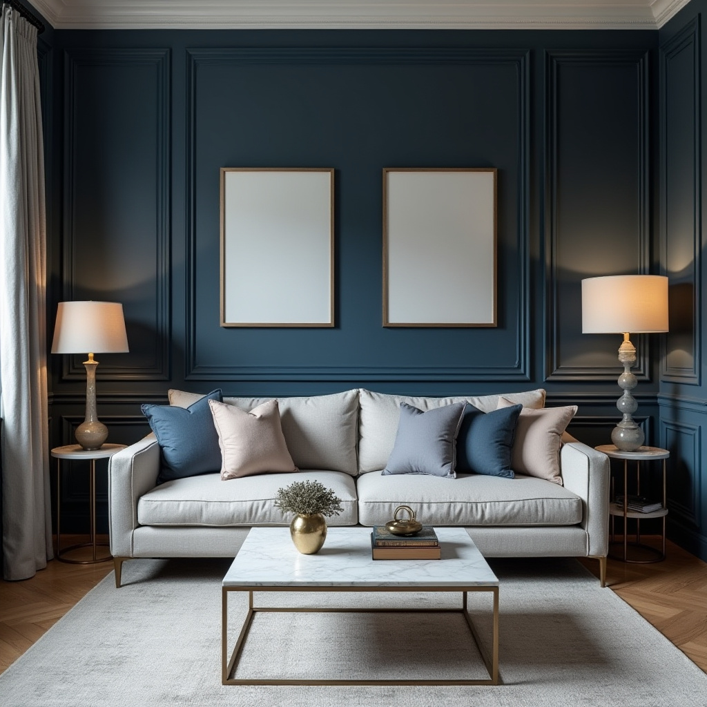 Navy Walls Living Room 29