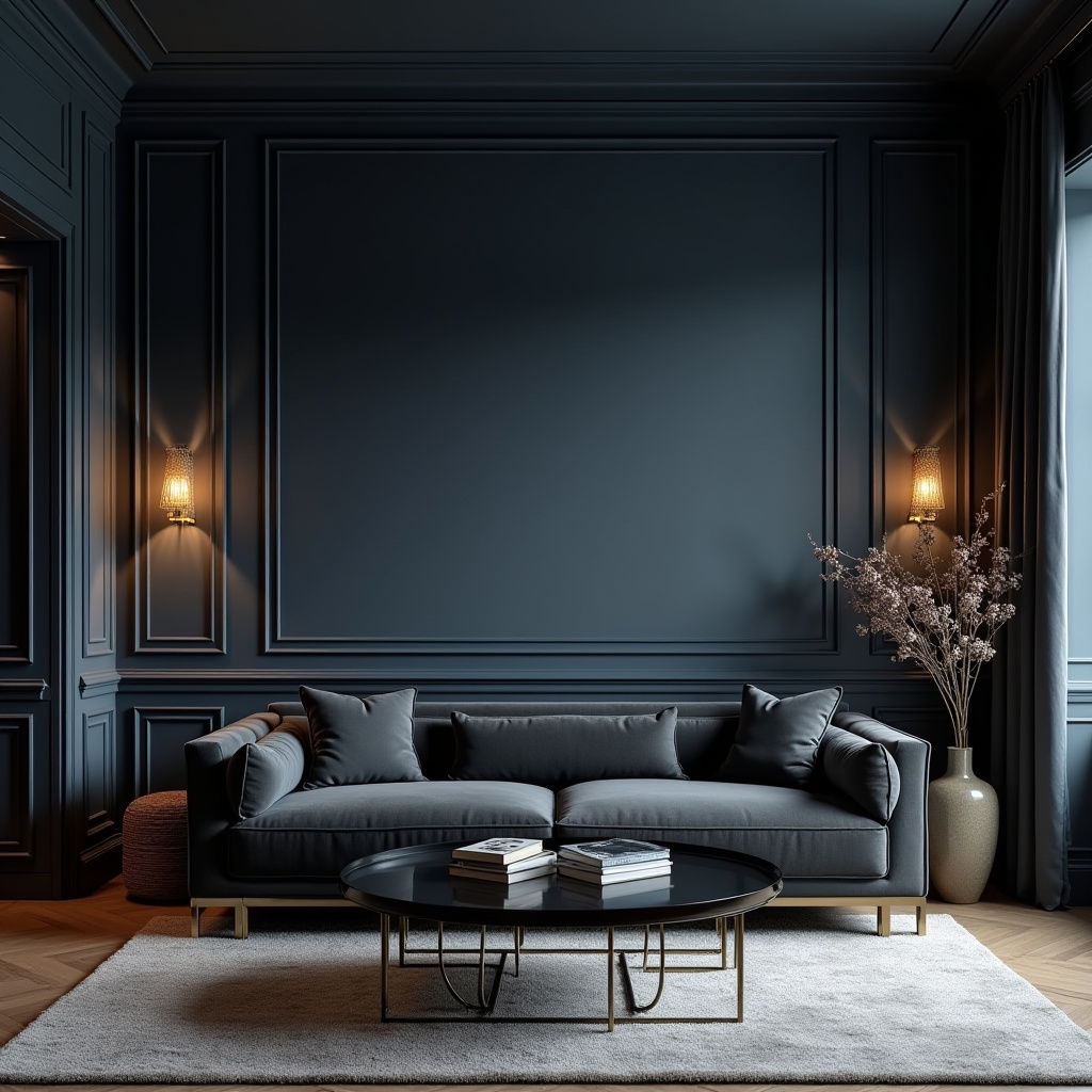 Navy Walls Living Room 30