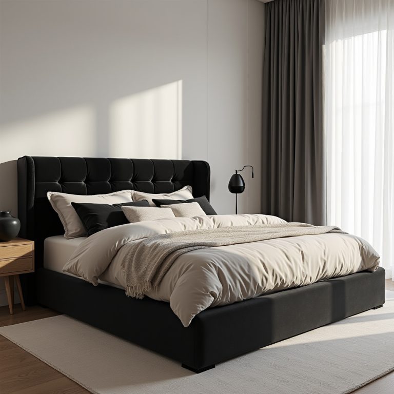 Neutral And Black Bedroom 1