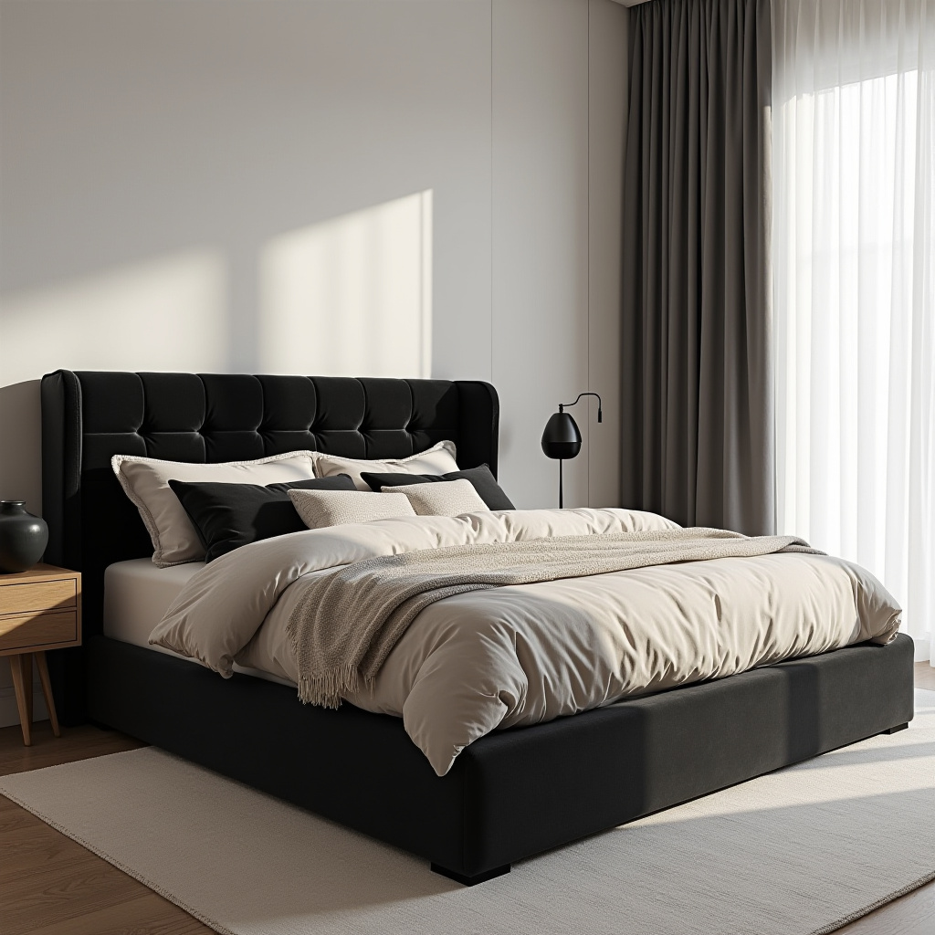 Neutral And Black Bedroom 1
