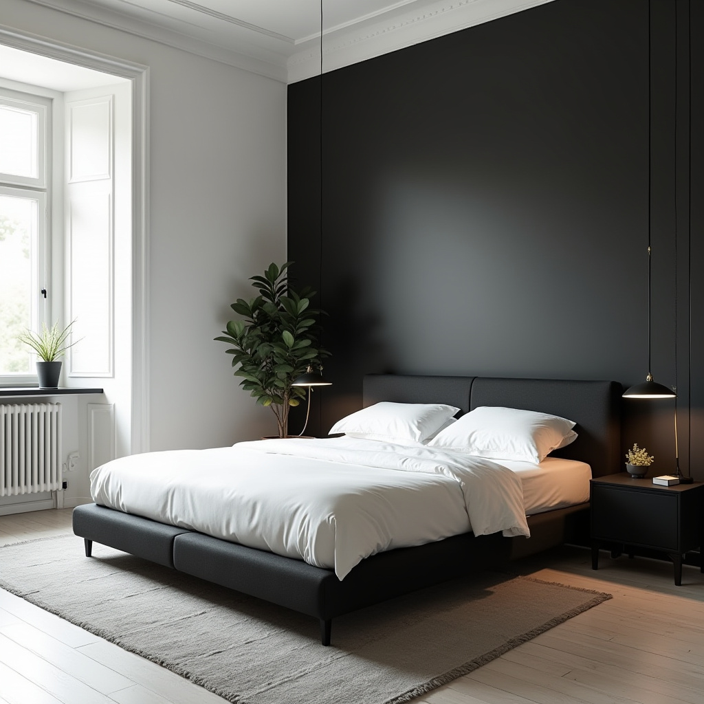 Neutral And Black Bedroom 16