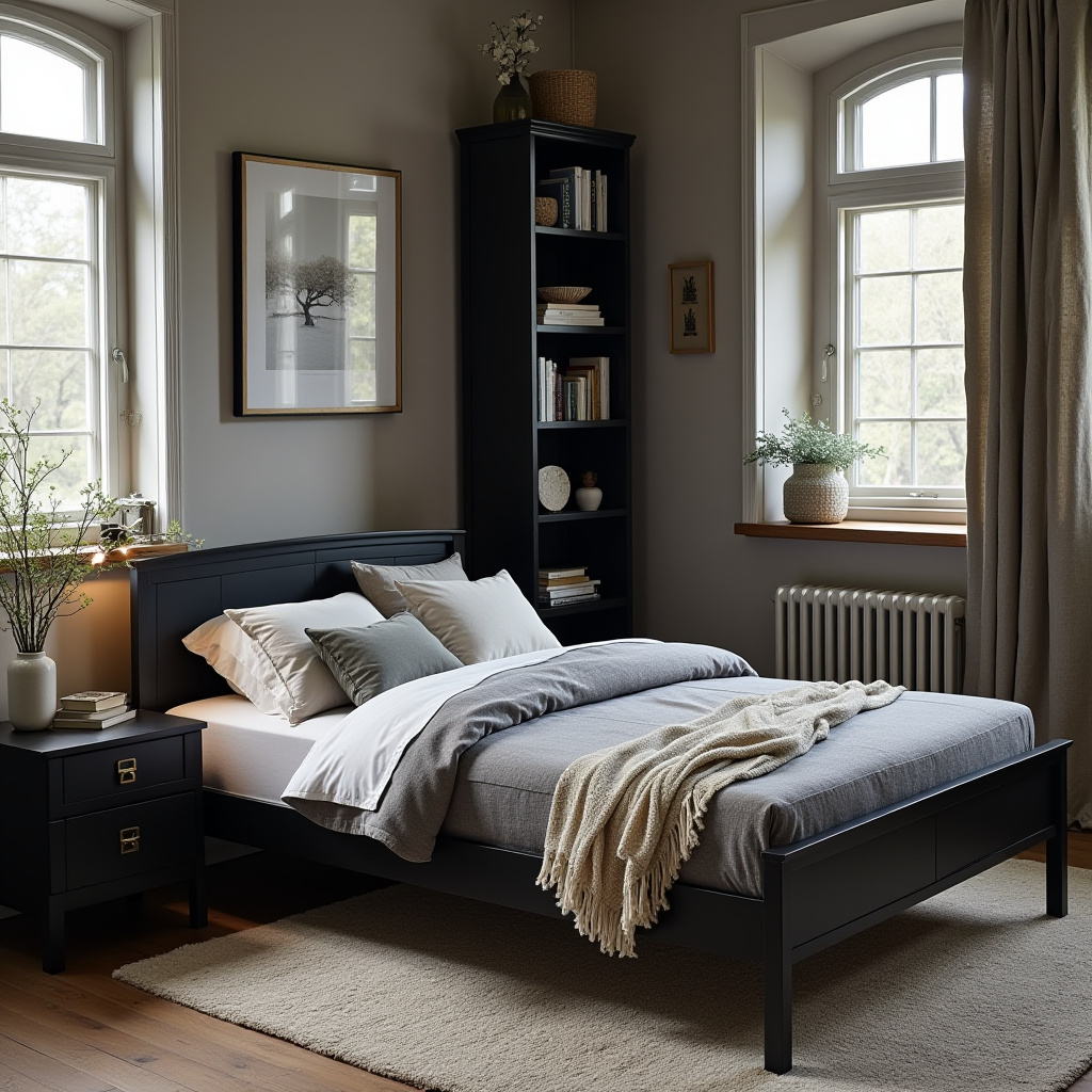 Neutral And Black Bedroom 21