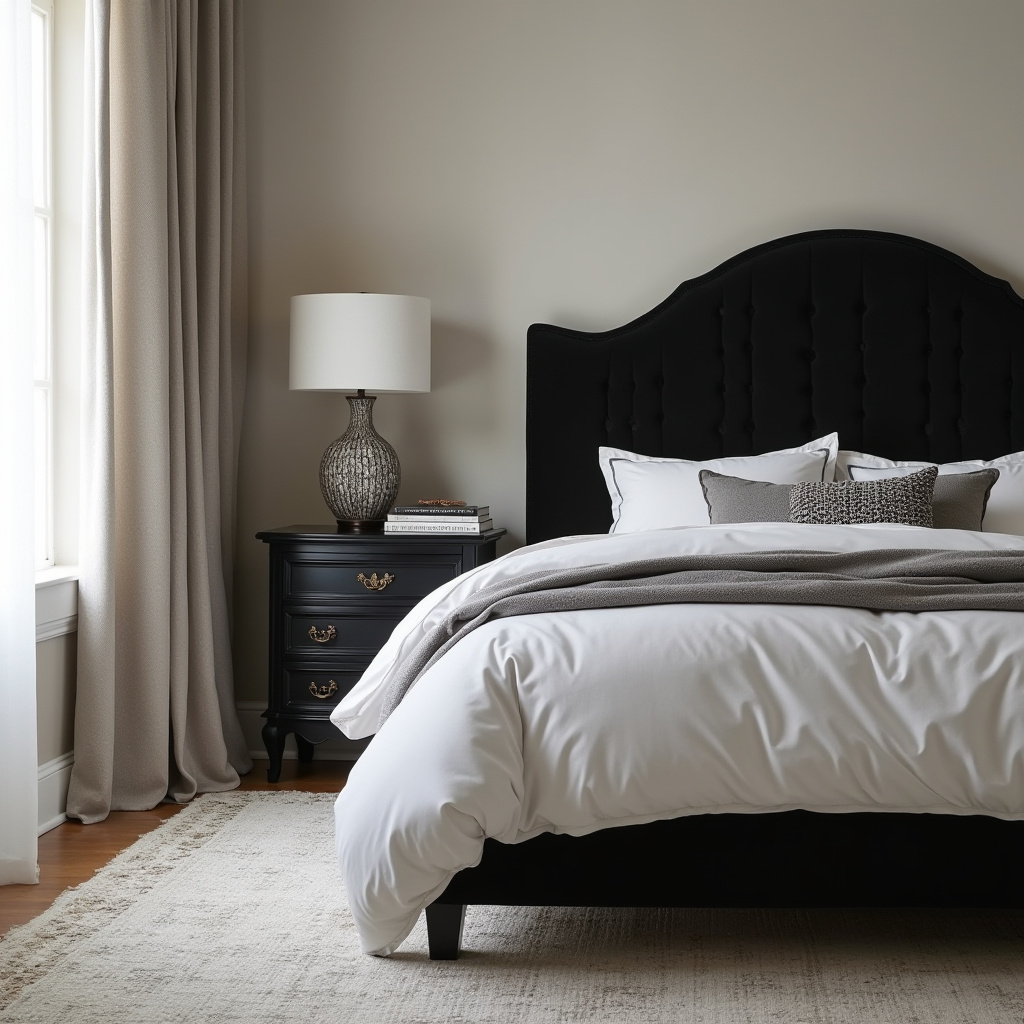 Neutral And Black Bedroom 22
