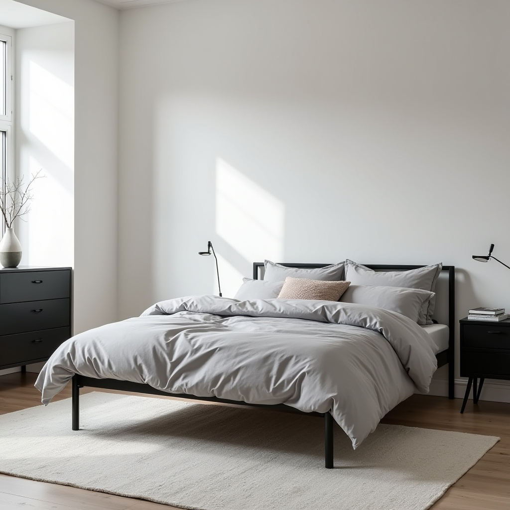 Neutral And Black Bedroom 23