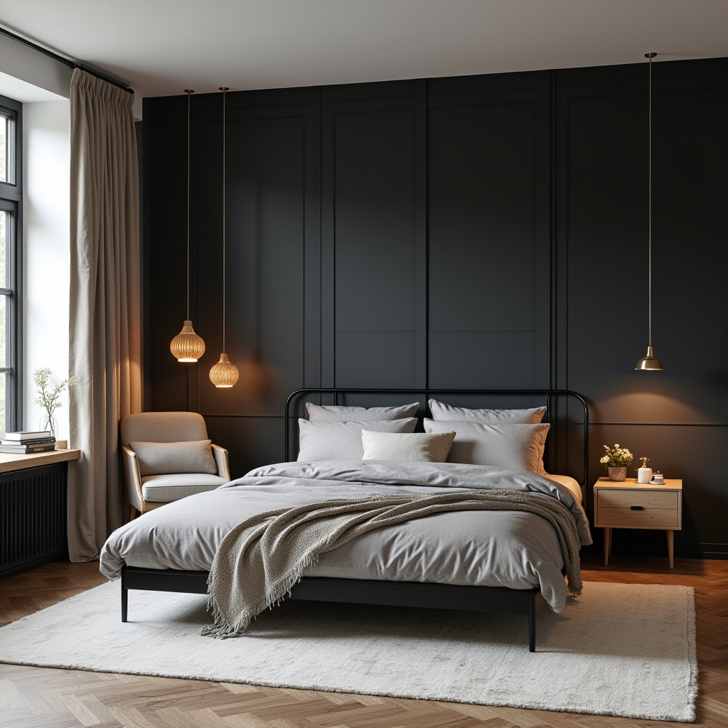 Neutral And Black Bedroom 26