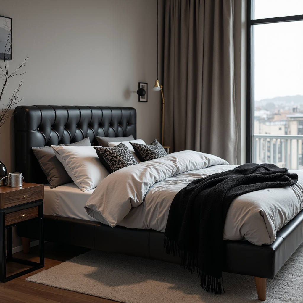 Neutral And Black Bedroom 27