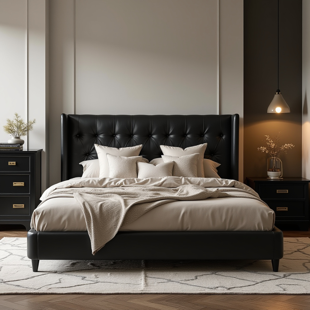 Neutral And Black Bedroom 3