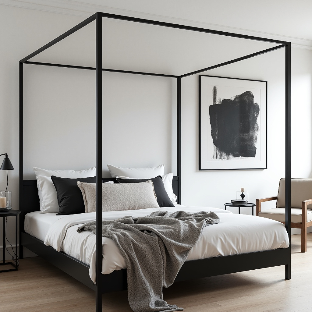 Neutral And Black Bedroom 4