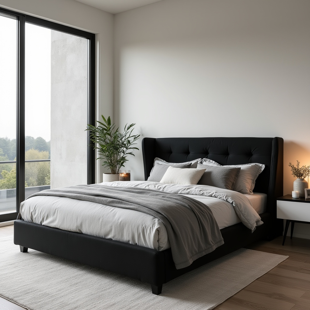 Neutral And Black Bedroom 6