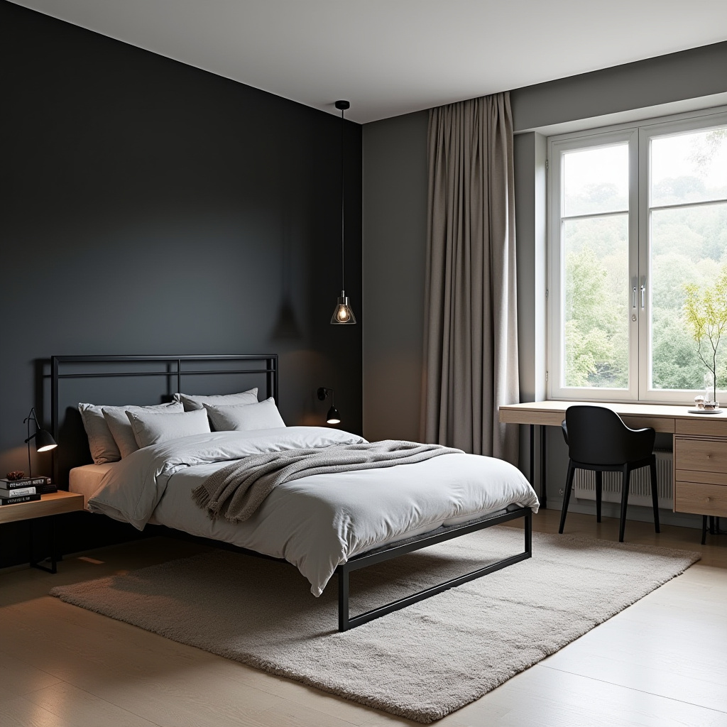 Neutral And Black Bedroom 7
