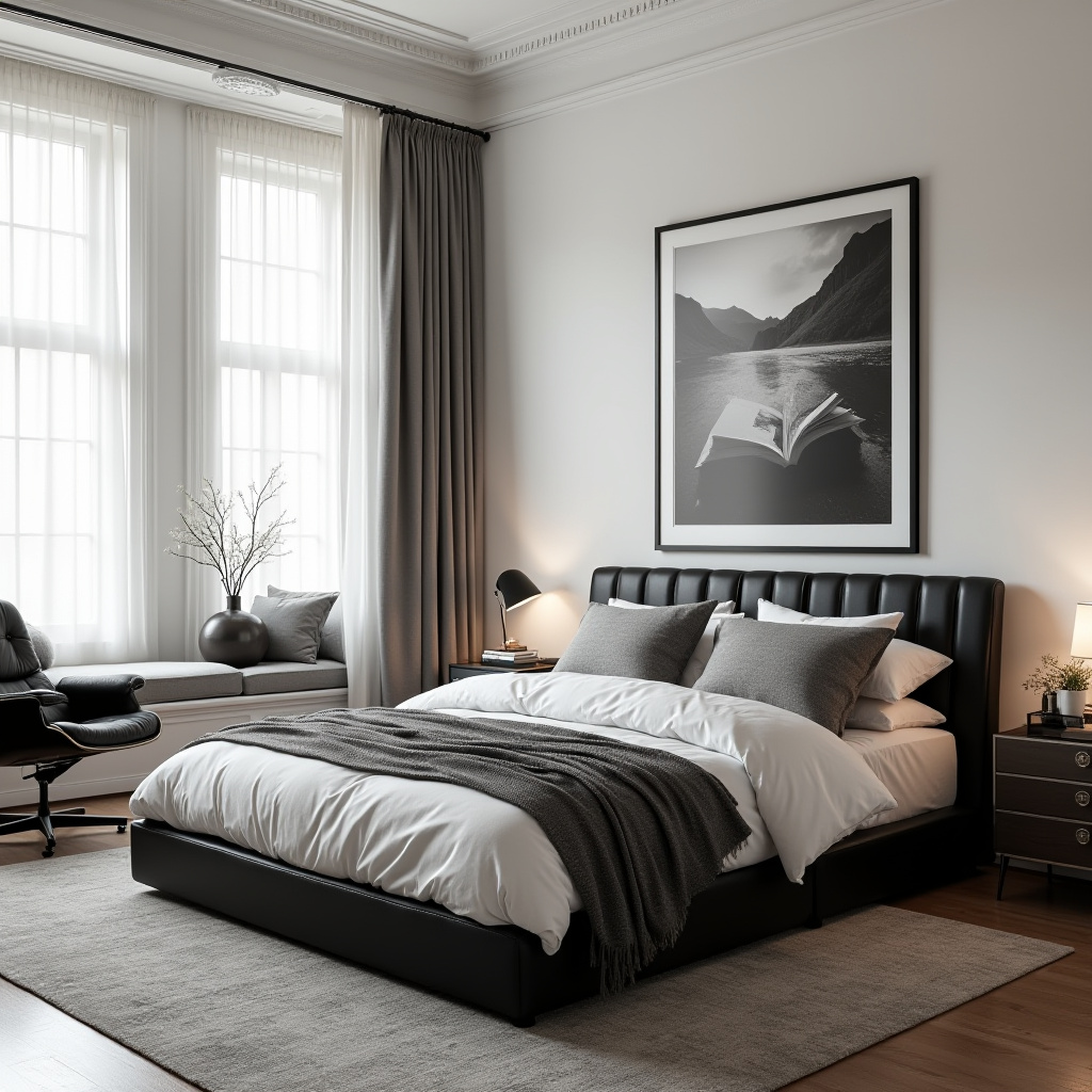 Neutral And Black Bedroom 9