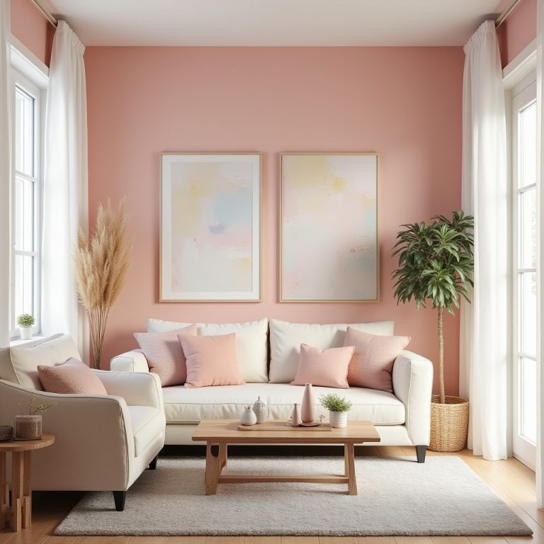 Pink Living Room Walls 1