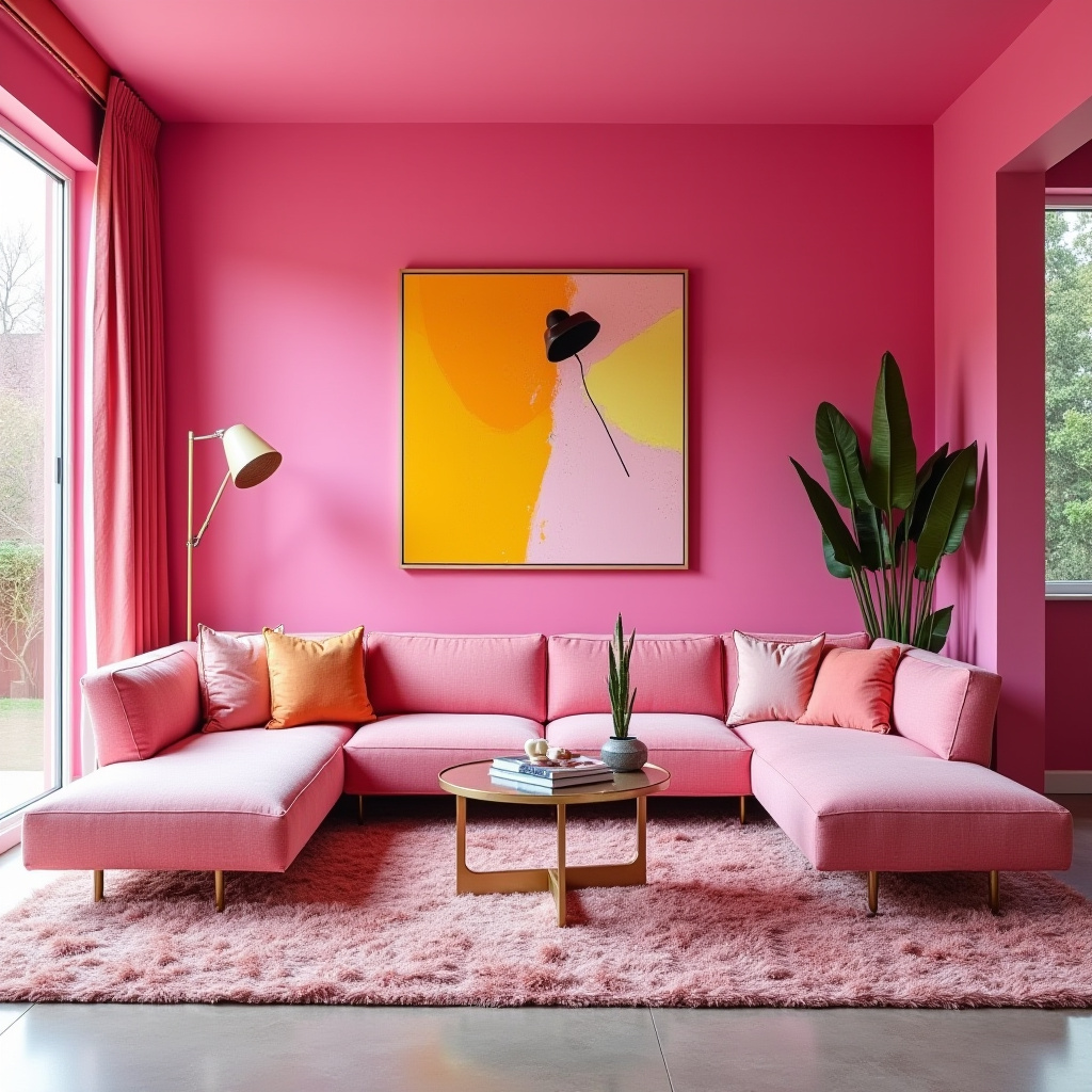 Pink Living Room Walls 12