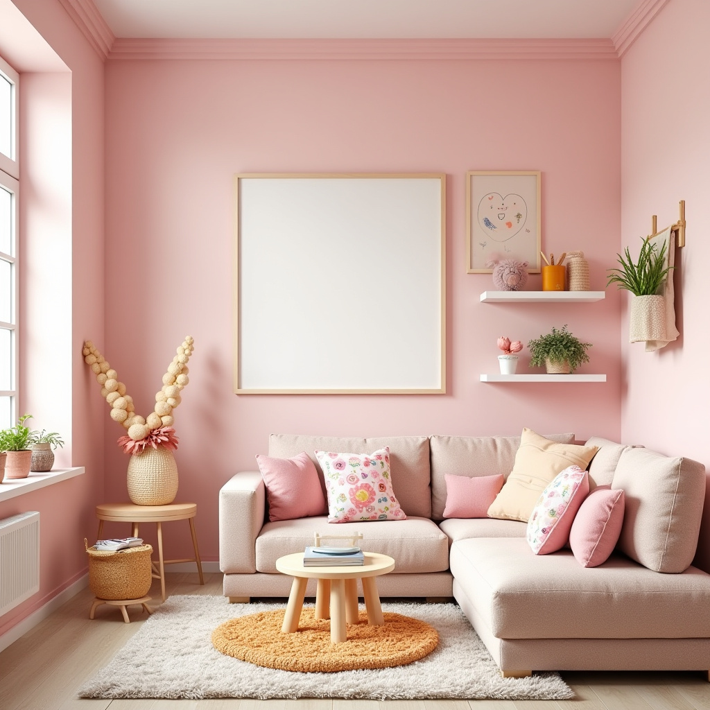 Pink Living Room Walls 14