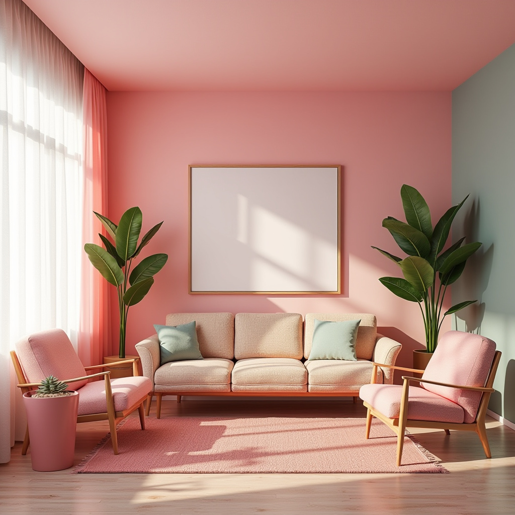 Pink Living Room Walls 15