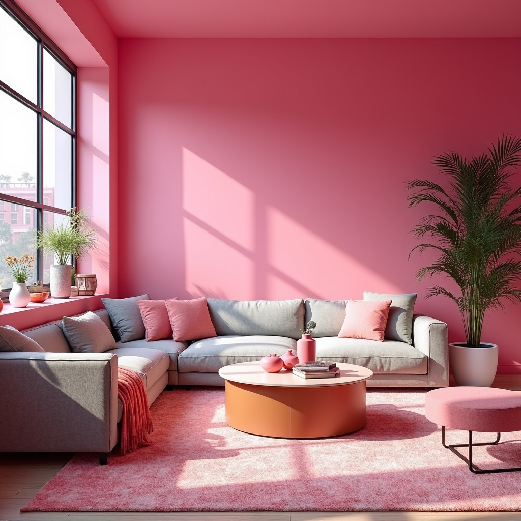 Pink Living Room Walls 29