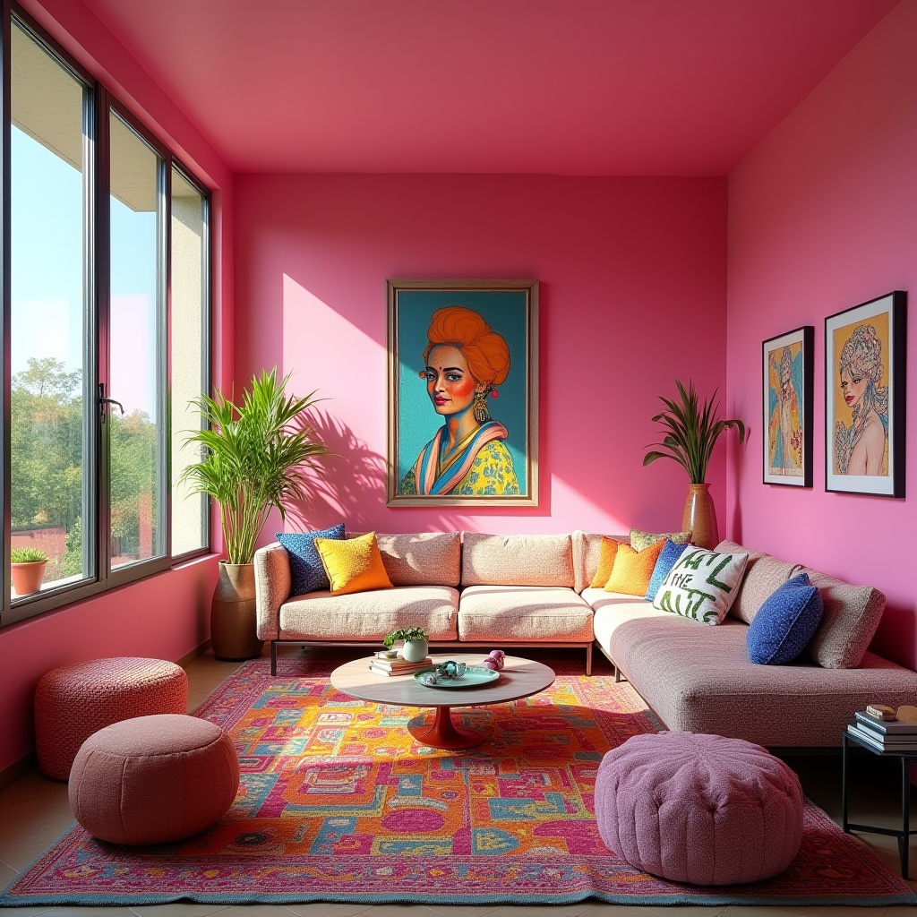 Pink Living Room Walls 9