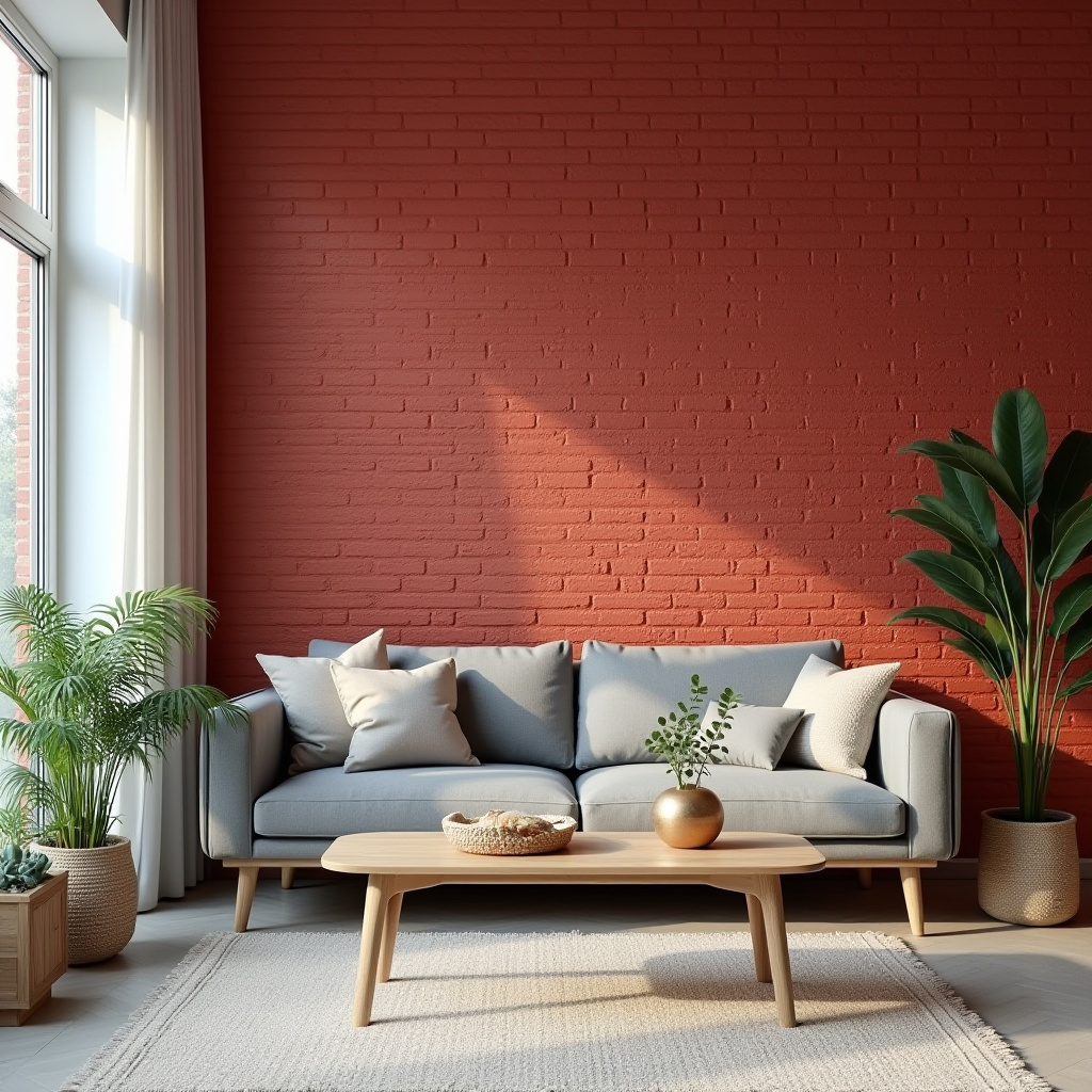 Red Brick Wall Living Room 10