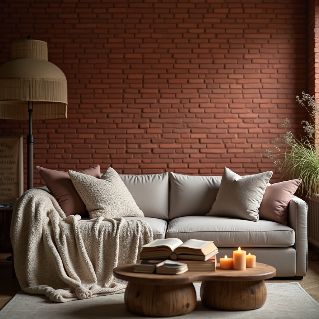 Red Brick Wall Living Room 13