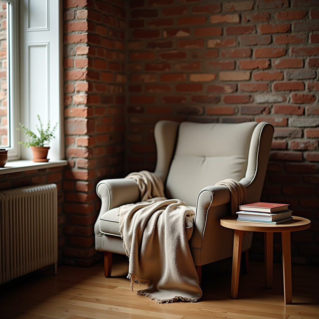 Red Brick Wall Living Room 16