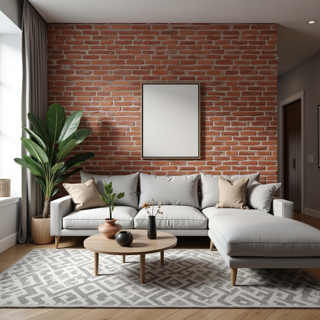 Red Brick Wall Living Room 17