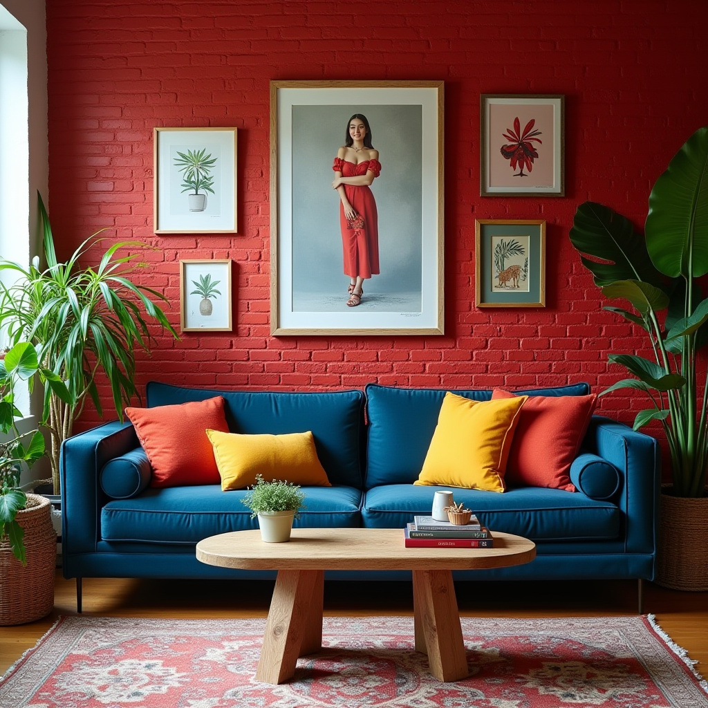 Red Brick Wall Living Room 18