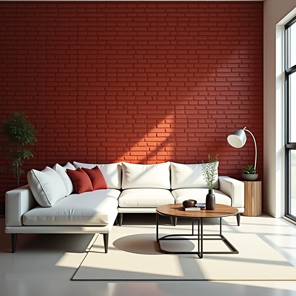 Red Brick Wall Living Room 19