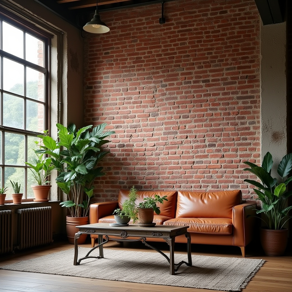 Red Brick Wall Living Room 2