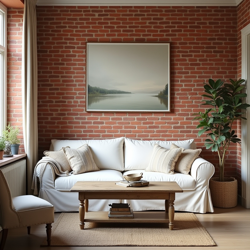 Red Brick Wall Living Room 20