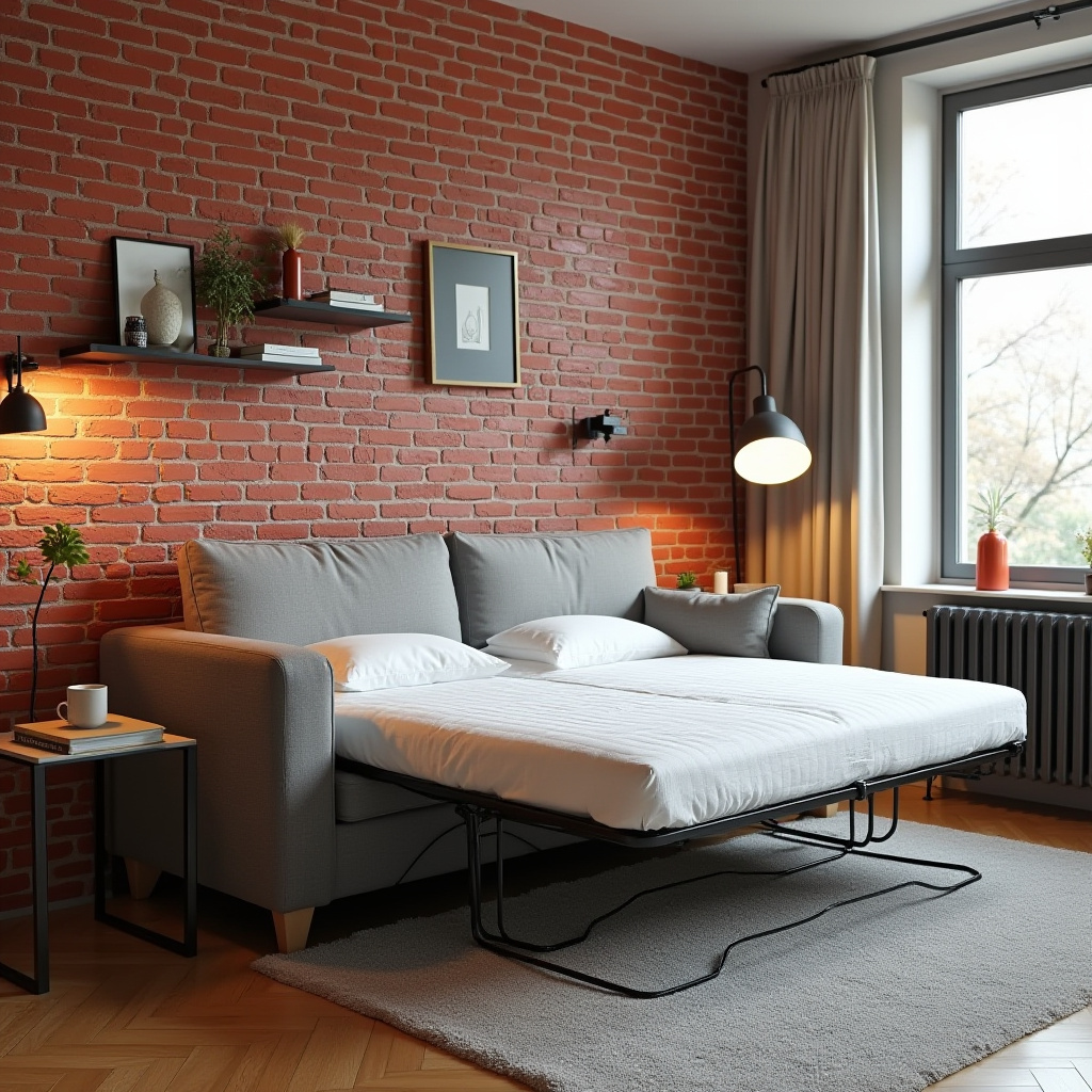 Red Brick Wall Living Room 21