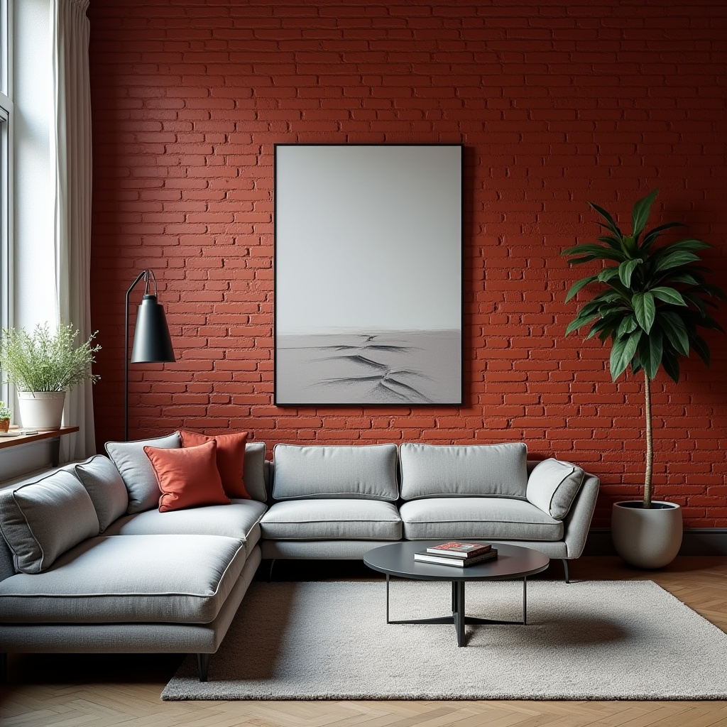 Red Brick Wall Living Room 22