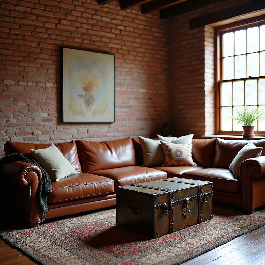 Red Brick Wall Living Room 23