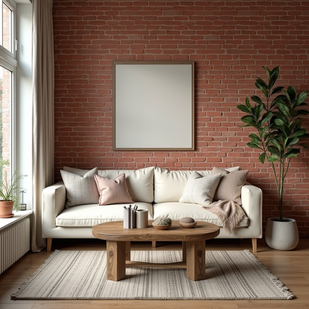 Red Brick Wall Living Room 29