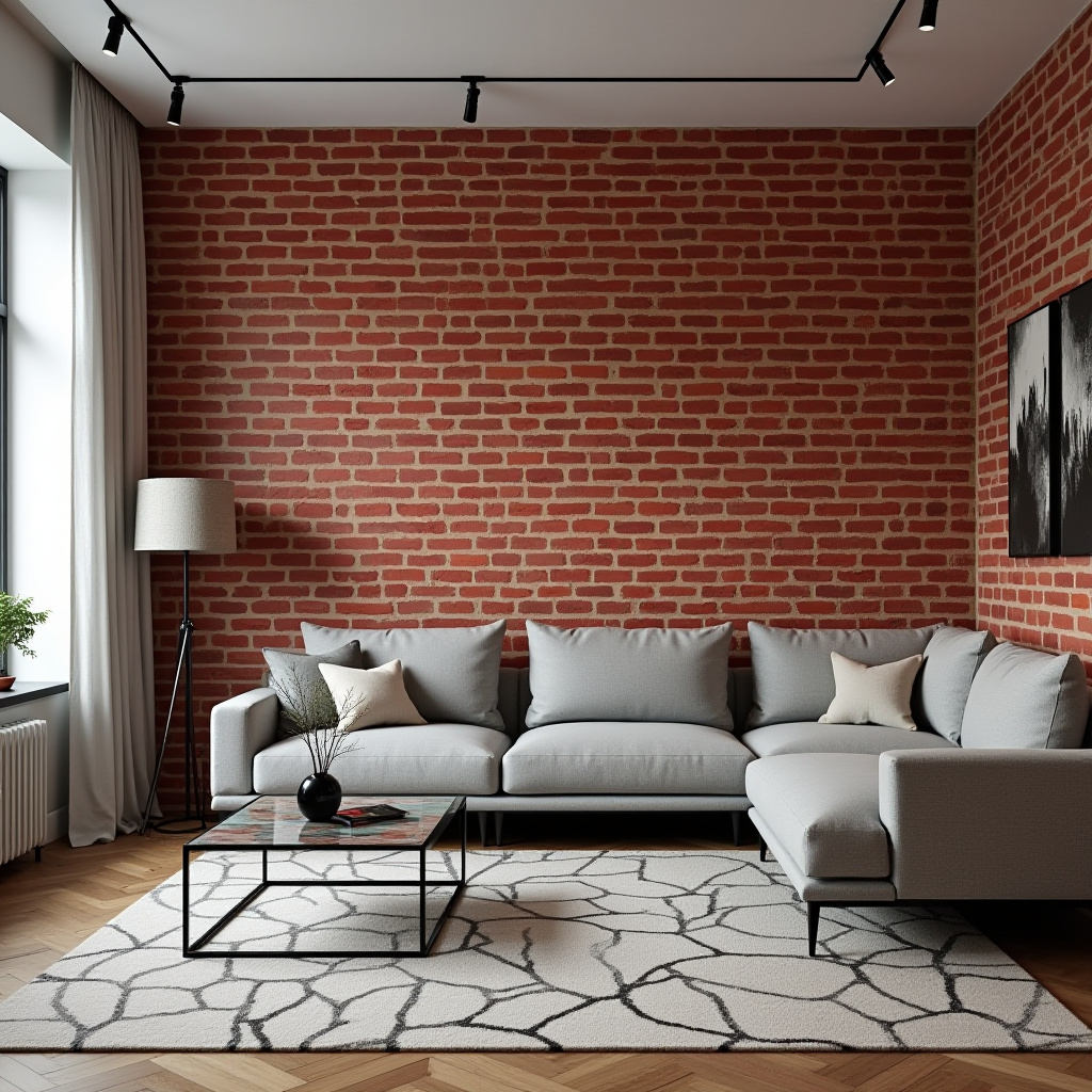 Red Brick Wall Living Room 3