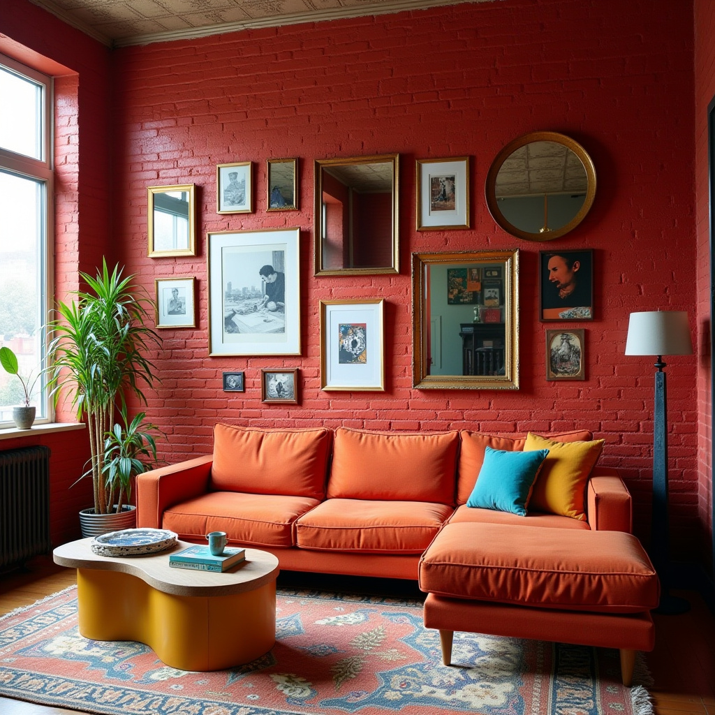 Red Brick Wall Living Room 30