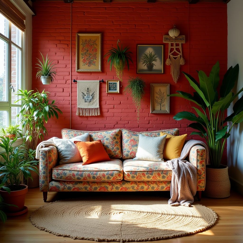 Red Brick Wall Living Room 4