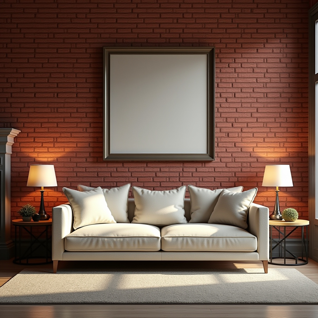 Red Brick Wall Living Room 5