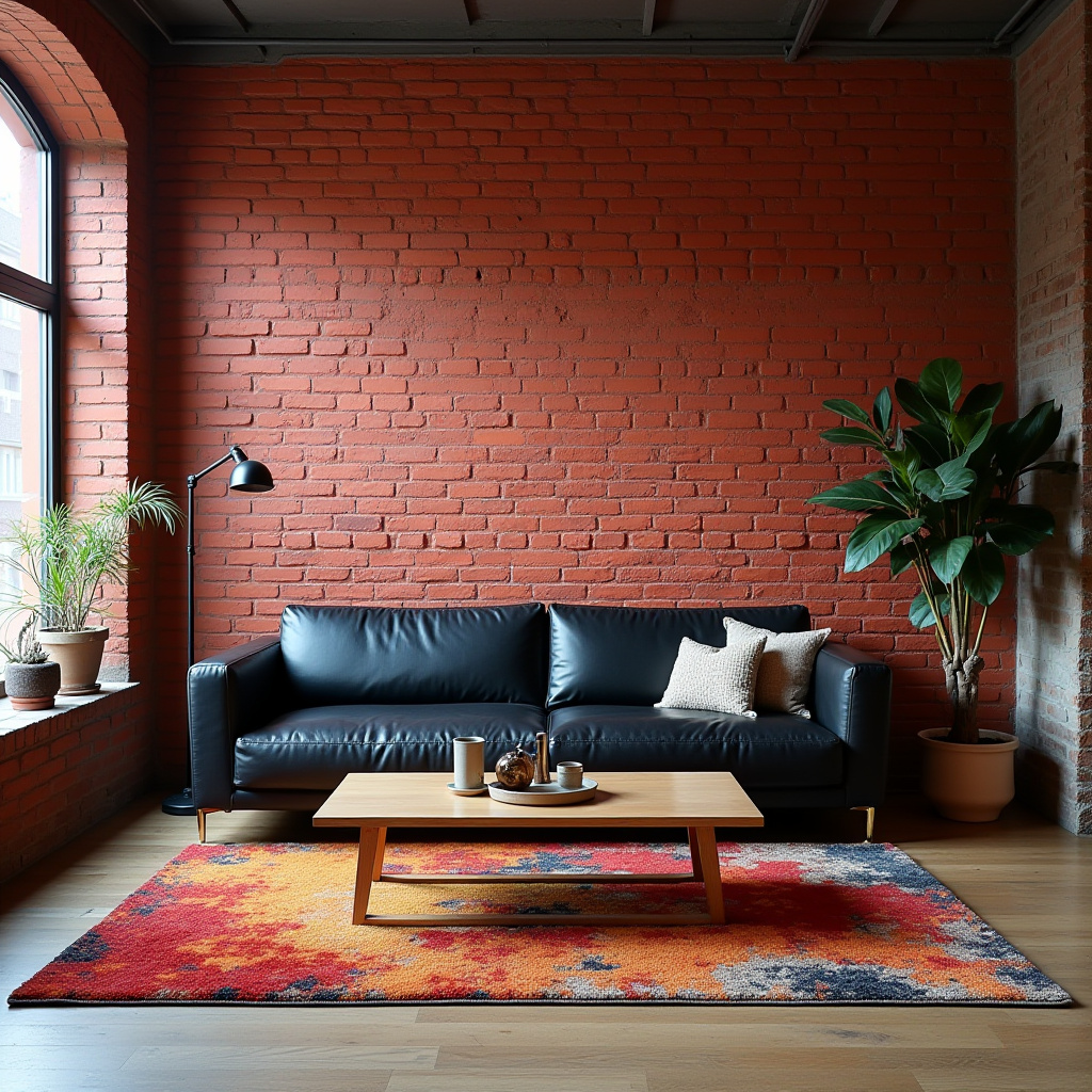 Red Brick Wall Living Room 7